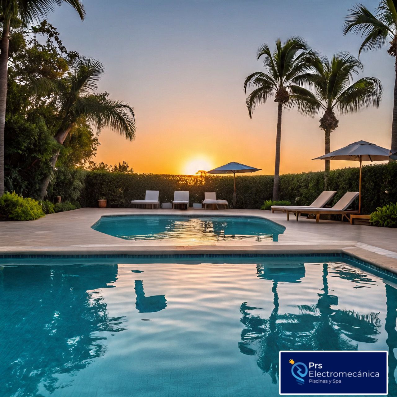 Piscina al atardecer